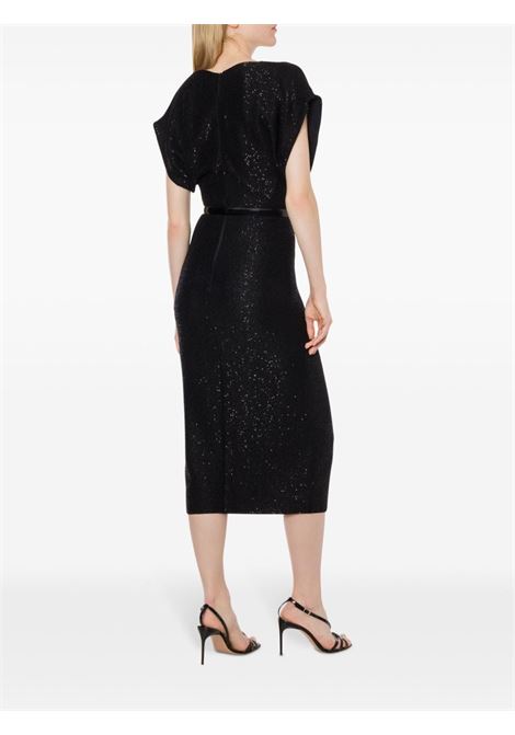 Black sequinned knitted midi dress Philosophy di Lorenzo Serafini - women PHILOSOPHY DI LORENZO SERAFINI | 048457061555